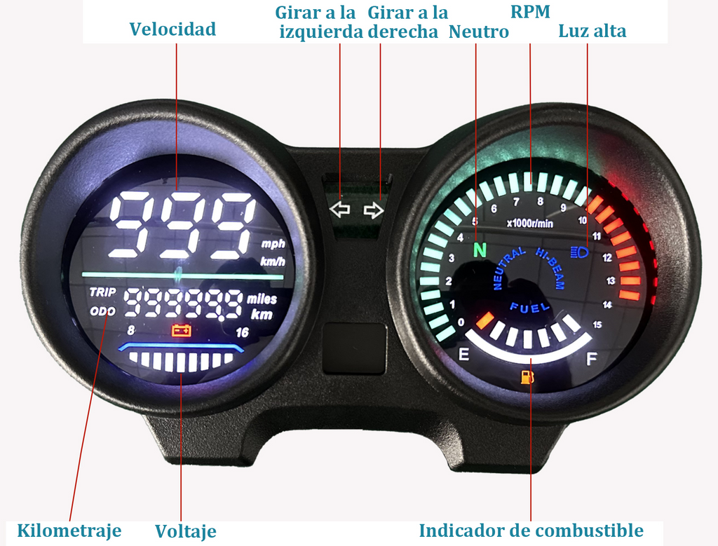 Painel digital de velocímetro e tacômetro para moto (Honda CG 150 Titan CG 150 Fan ESI)