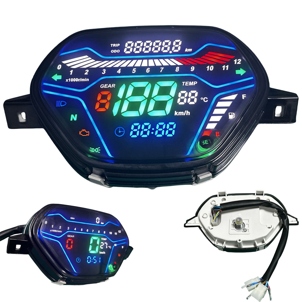 Painel digital de moto velocímetro tacômetro para (Honda Wave Alpha 100, Honda EX5 Class 1 / CX / DX, Wave CX Alpha, Wave110 DX, Italika At110, Shineray Phoenix 50, AKT 110)
