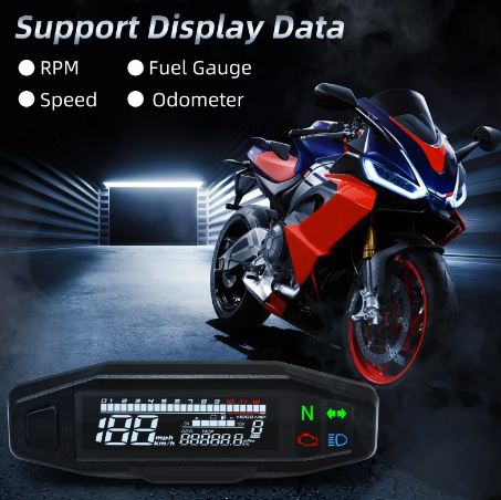 Painel digital universal para motocicletas, velocímetro e tacômetro para (Rusi KRY200, KRY150, Honda CRF 150/CRF 250, Suzuki RM Z250, RM Z450 4.Yamaha YZ125/YZ250, KTM300, KTM300 EXC, KTM300 EXC F, KTM500 EXC, Russian KR200)