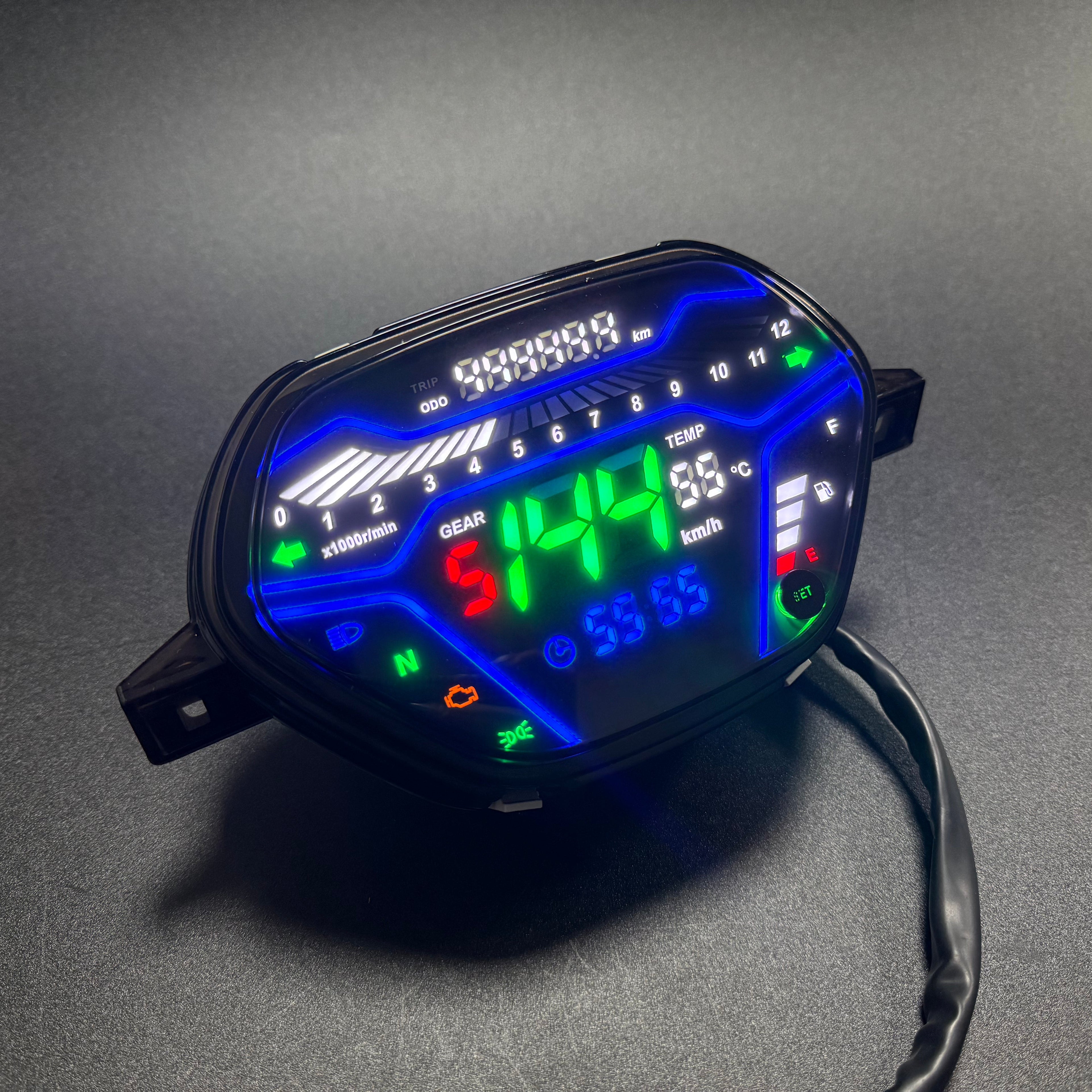 digital tablero para moto velocimetro tacometro for (Honda Wave Alpha 100、 Honda EX5 Class 1 / CX / DX 、Wave CX Alpha tahun、Wave110 DX、Italika At110、Shineray Phoenix 50、AKT 110)