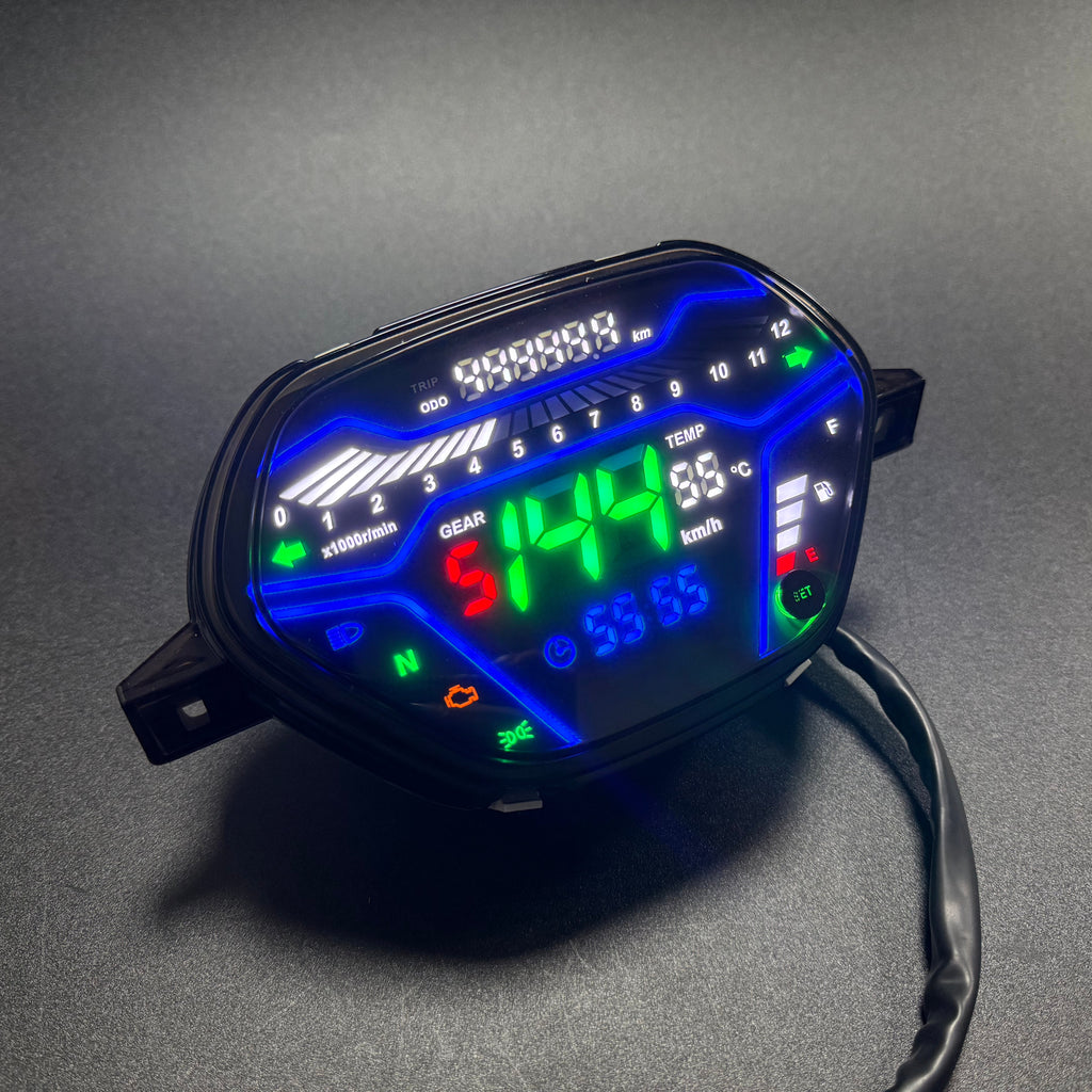 Painel digital de moto velocímetro tacômetro para (Honda Wave Alpha 100, Honda EX5 Class 1 / CX / DX, Wave CX Alpha, Wave110 DX, Italika At110, Shineray Phoenix 50, AKT 110)
