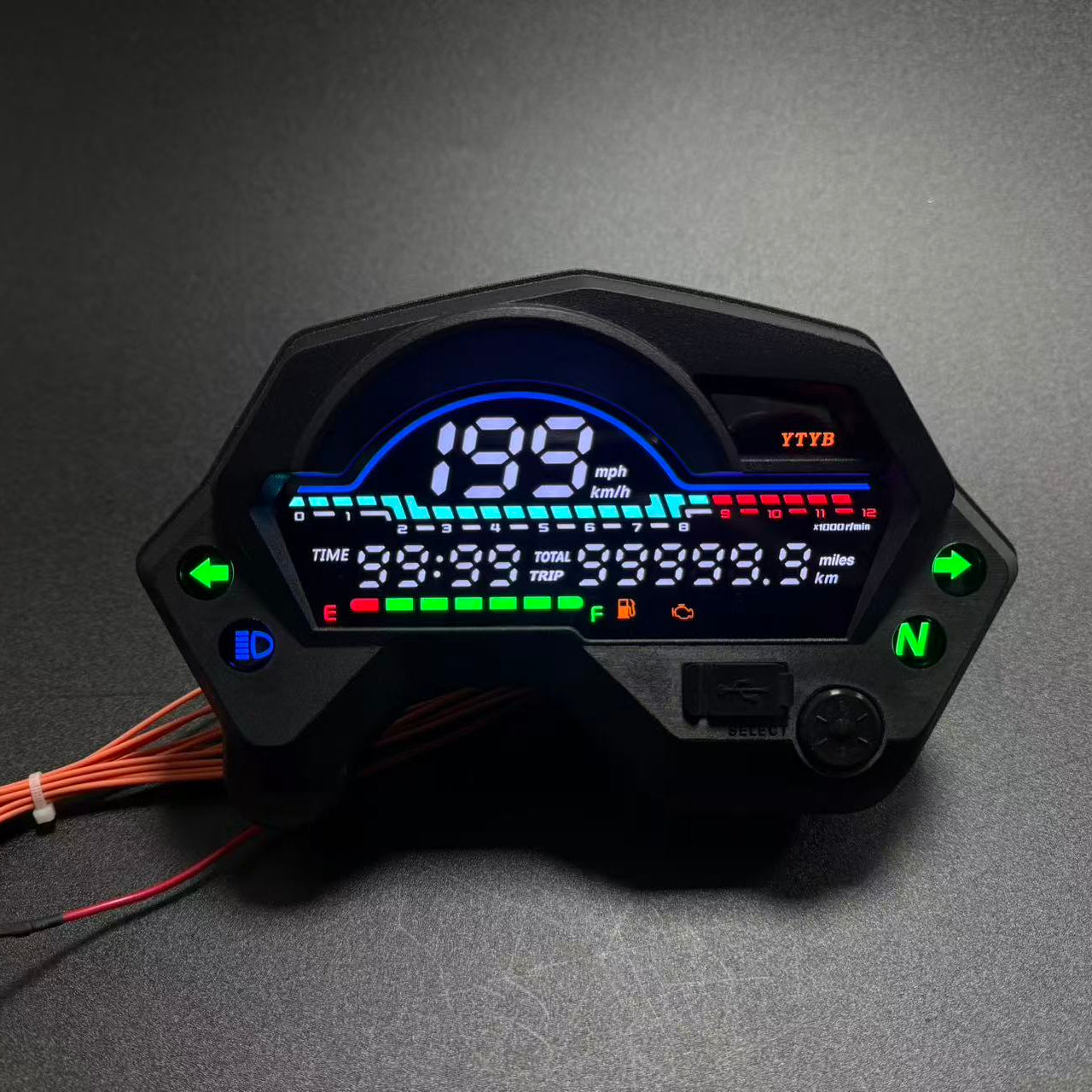 Digital dashboard for motorcycle speedometer tachometer for (Yamaha FZ16, FZV1, Romet RXC 125, Yamaha Fazer 150)