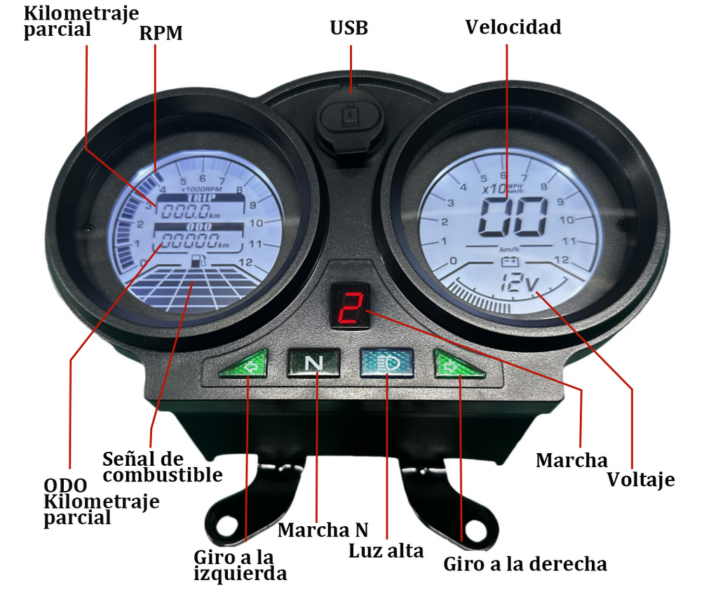 Painel digital para moto velocímetro tacômetro para (Bera SBR150 (Bera Moto 150cc CG))