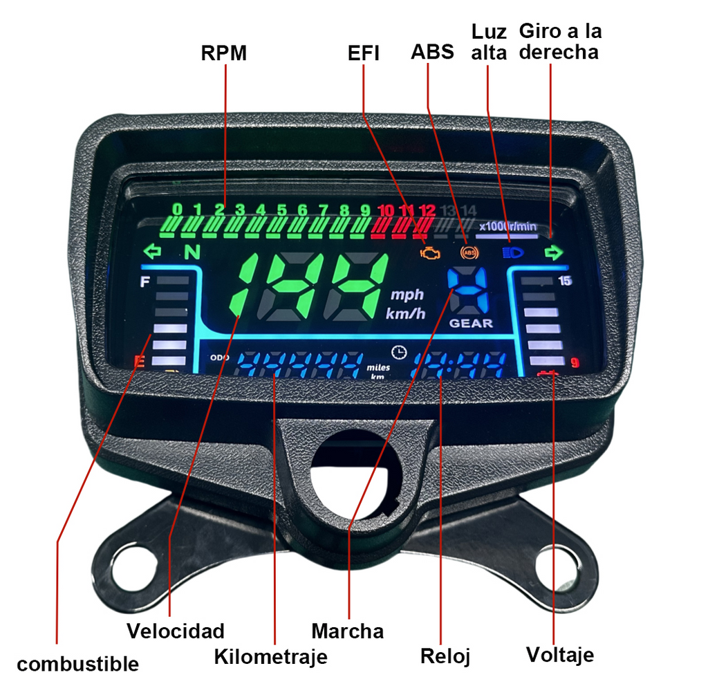 digital tablero para moto velocimetro tacometro for （CG125 （Honda CG125、Honda TMX125、  RUSI Macho Tc 125/150、Skygo Prince 125 ）Honda TMX125 Alpha、Velocímetro Italika Ex125 Forza 125 Ft125）
