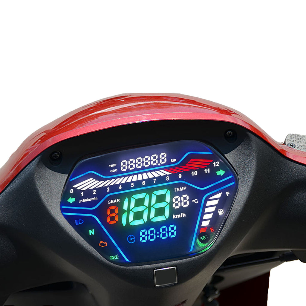 Painel digital de moto velocímetro tacômetro para (Honda Wave Alpha 100, Honda EX5 Class 1 / CX / DX, Wave CX Alpha, Wave110 DX, Italika At110, Shineray Phoenix 50, AKT 110)