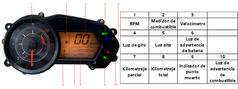 Digital motorcycle instrument panel speedometer tachometer (Bajaj Pulsar 135 LS Kawasaki Rouser 135LS Kawasaki Rouser NS125Fi)
