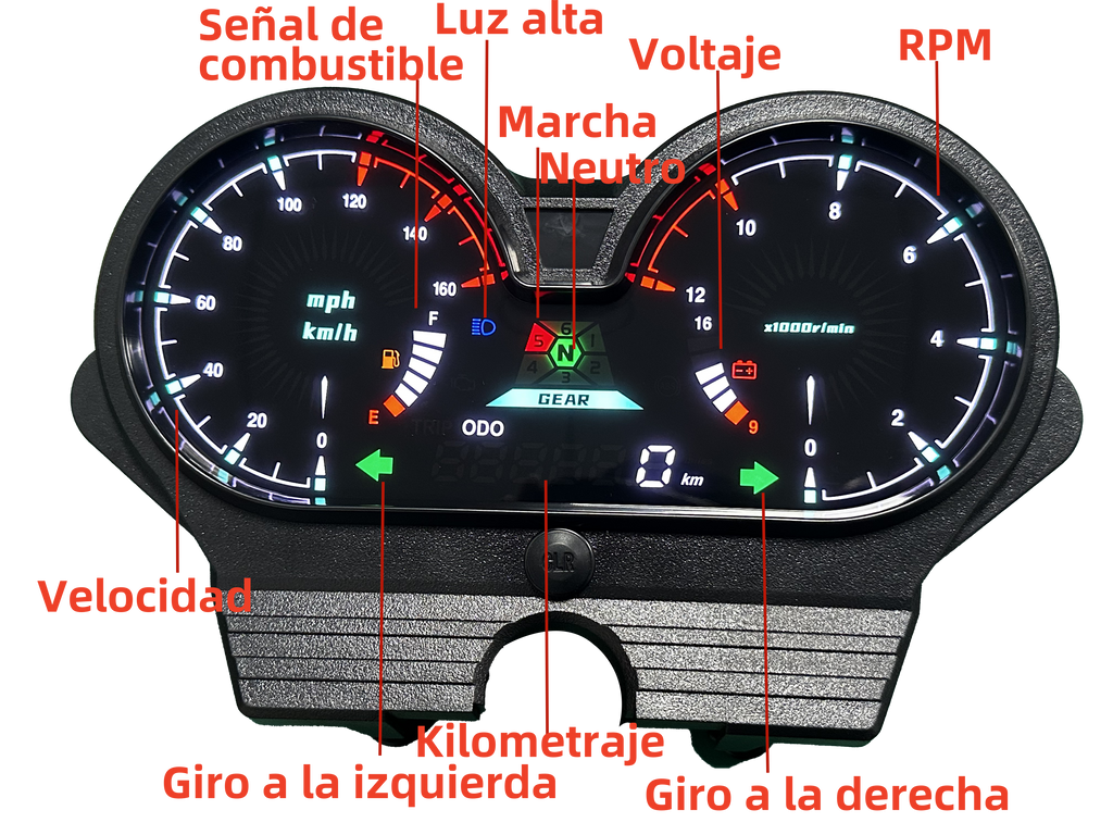 Digital Motorcycle Dashboard Speedometer Tachometer 【Honda CG 125 Deluxe, CG 125 DLX, Italika Forza 150, FT150 GTS, Mototaxi 150, Land Roys, RICO LR 150-28, Zongshen ZS-150, Chambera 150, RX150】