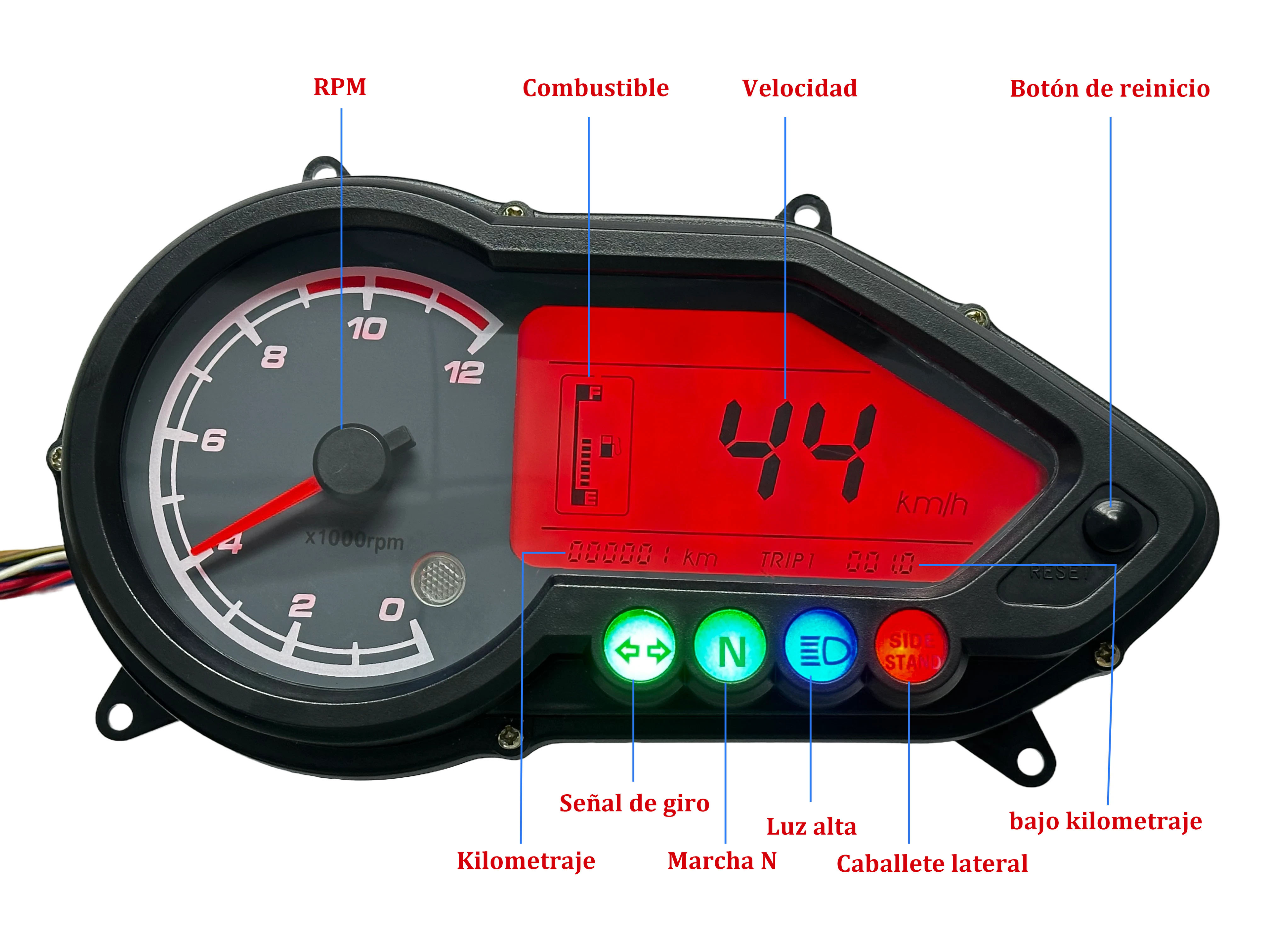 Digital instrument panel for motorcycle speedometer tachometer (BAJAJ Pulsar 125 150 180 200 220NS)