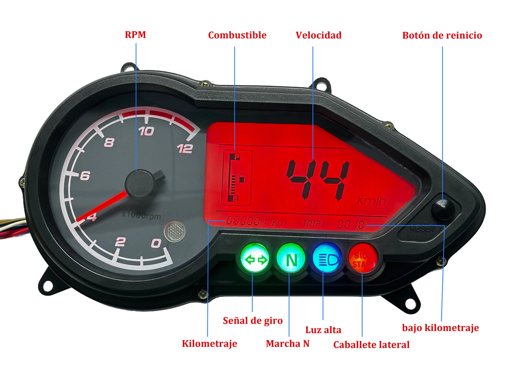 Digital instrument panel for motorcycle speedometer tachometer (BAJAJ Pulsar 125 150 180 200 220NS)