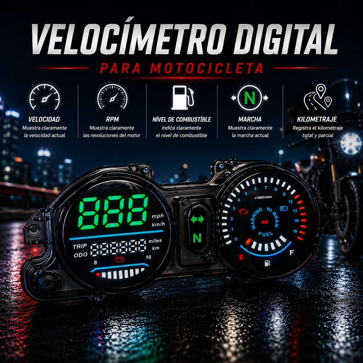 universal digital dashboard for motorcycle speedometer tachometer Titan 150 ESD 2009 CG Titan 150 panel Honda Titan Mix 150