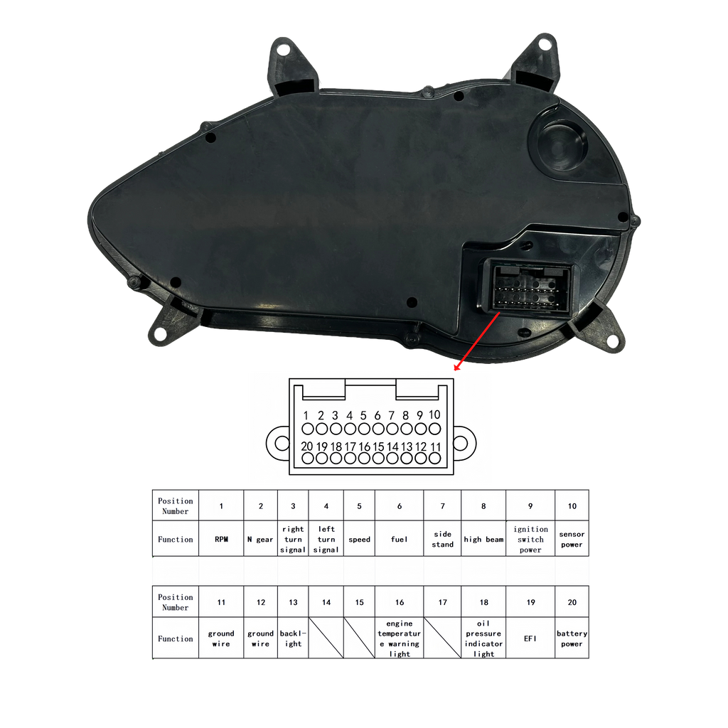 Digital instrument panel for motorcycle speedometer tachometer (BAJAJ Pulsar 125 150 180 200 220NS)