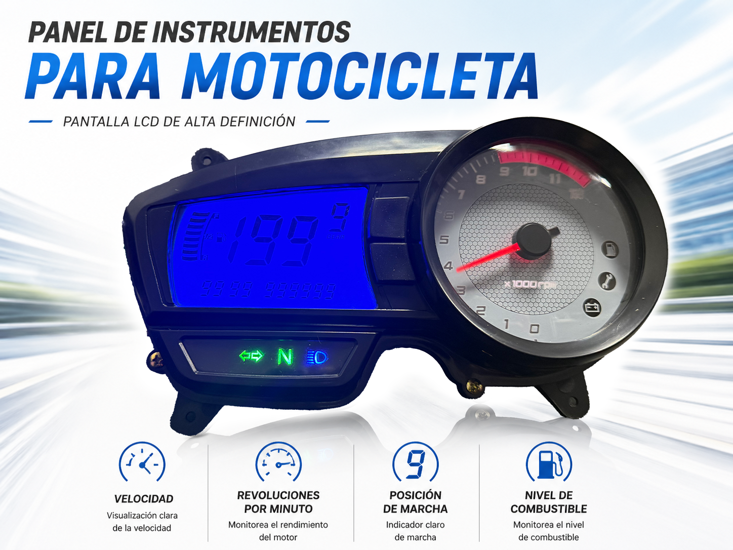 digital dashboard for motorcycle speedometer tachometer (TVS Apache RTR 160, TVS Apache RTR 180)