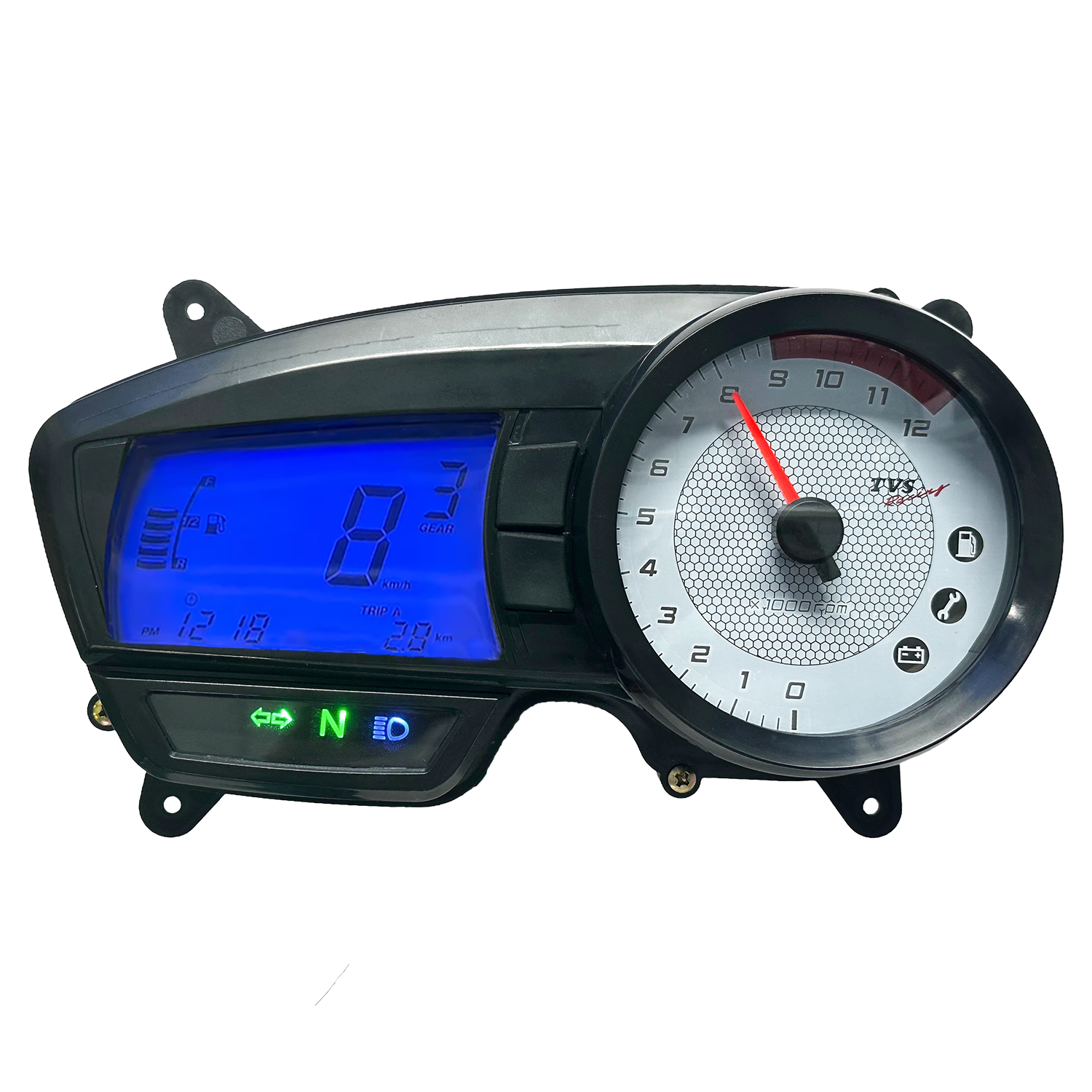 digital dashboard for motorcycle speedometer tachometer (TVS Apache RTR 160, TVS Apache RTR 180)
