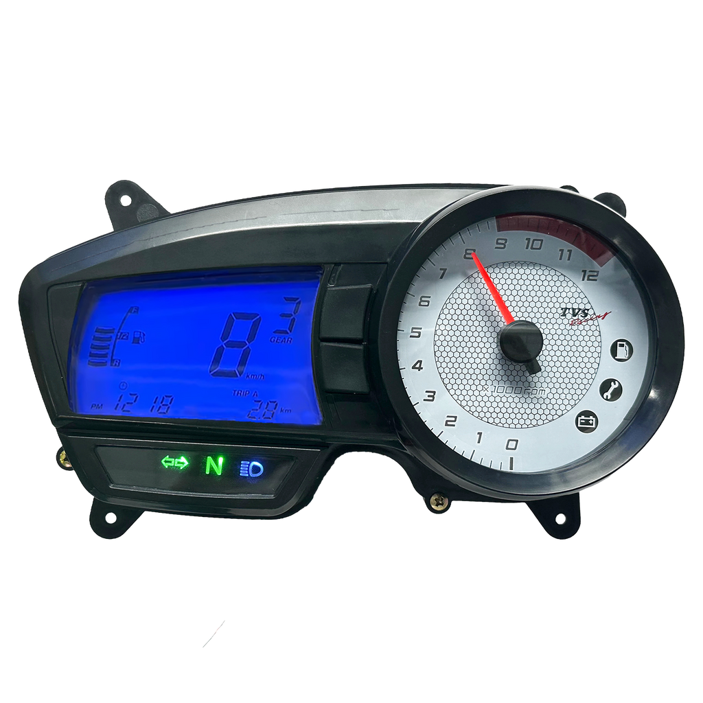 digital dashboard for motorcycle speedometer tachometer (TVS Apache RTR 160, TVS Apache RTR 180)