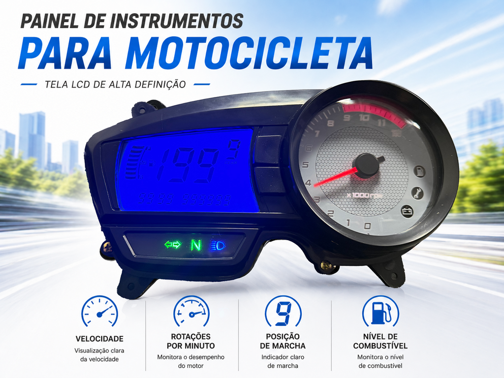 digital dashboard for motorcycle speedometer tachometer (TVS Apache RTR 160, TVS Apache RTR 180)