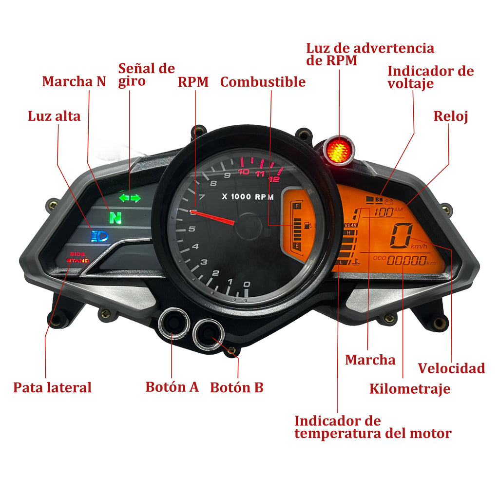 digital dashboard for motorcycle speedometer tachometer（Bajaj pulsar 200NS， Bajaj pulsar 125NS，Bajaj pulsar 160NS Kawasaki Rouser NS160 Fi Kawasaki Rouser NS150 Kawasaki Rouser RS200）