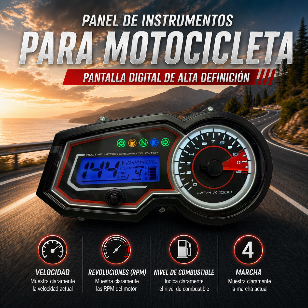 digital dashboard for motorcycle speedometer tachometer（Vento Lithium 190 cc、 Lithium 150、Hornet GT 200、Mondial 180 Z ONE S 2014-2019、Lexmoto zsx 125cc、Wanxin Rebel 200 2022、Ryuka RK200、FREEDOM F51、NEXUS 150CG Board、Akt Ttr 180）