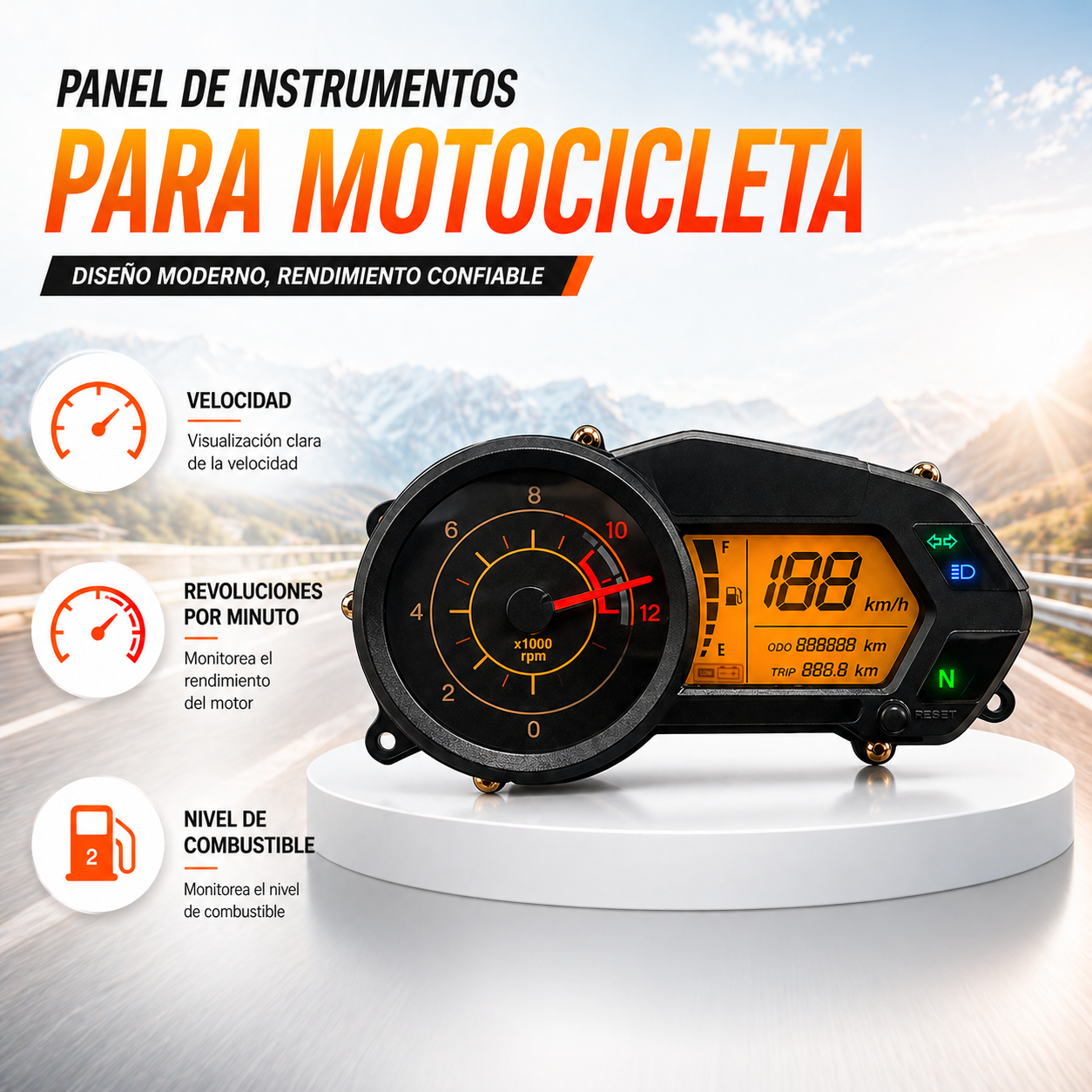 Digital motorcycle instrument panel speedometer tachometer (Bajaj Pulsar 135 LS Kawasaki Rouser 135LS Kawasaki Rouser NS125Fi)