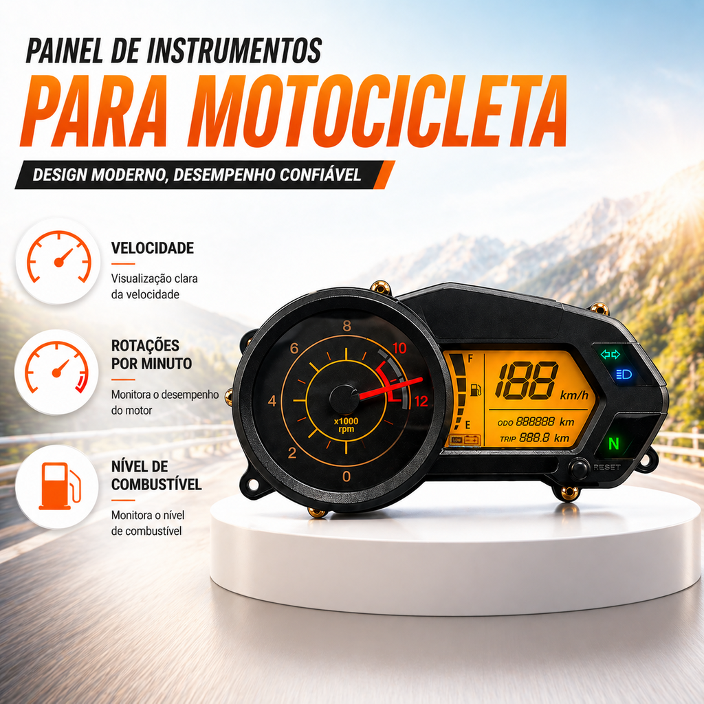 Digital motorcycle instrument panel speedometer tachometer (Bajaj Pulsar 135 LS Kawasaki Rouser 135LS Kawasaki Rouser NS125Fi)