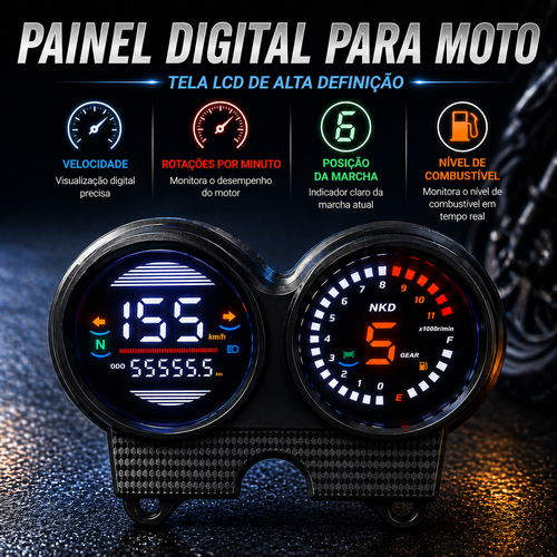 digital tablero para moto velocimetro tacometro for（AKT NKD 125 150 EX75、 Honda TIGER 2000、 Italika Ft150 Gts、 Kasinski seta 125 e 150、 Victory Bomber 125、 Shineray Worker 125）