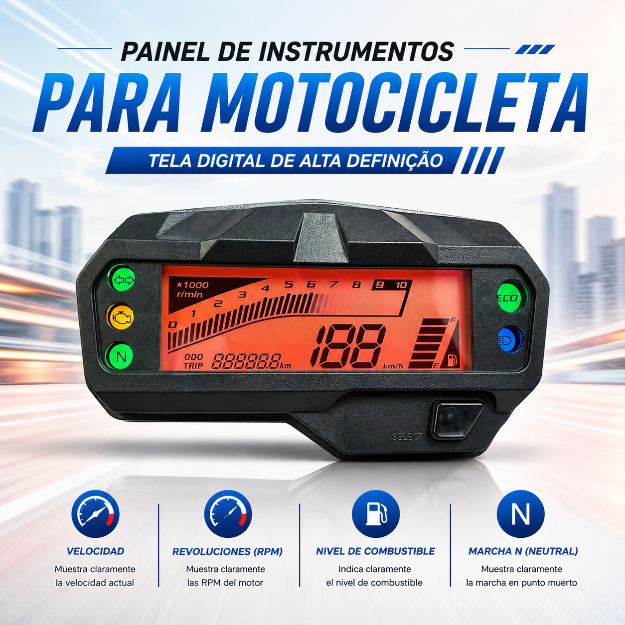 digital dashboard for motorcycle speedometer tachometer（yamaha Fz Fi V2、Fz s V2、Fzs 150、yamaha FZ FI 150 2.0）
