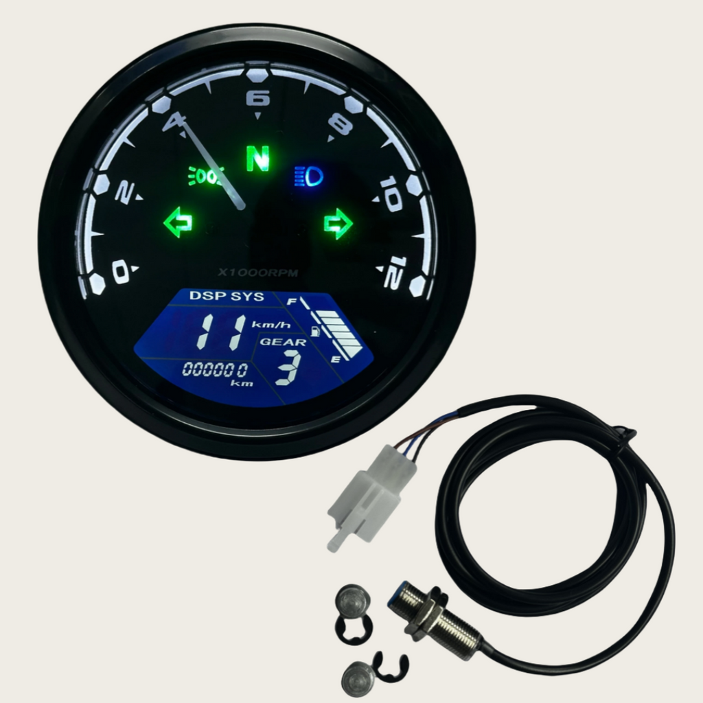 universal digital tablero para moto velocimetro tacometro for (baboon，newtek，bobber) cafe racercafe racer（BMW K100 Cafe Racer、keeway cafe racer 152、etc FZS600 Fazer Keeway Superlight 150 Negro Moto、chopper dinamo Yamaha FZ150i、Yamaha RS100、Honda CL500）