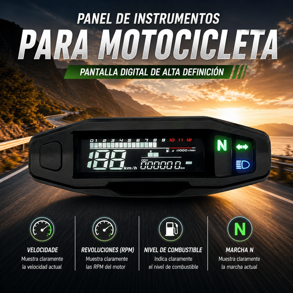 Painel digital universal para motocicletas, velocímetro e tacômetro para (Rusi KRY200, KRY150, Honda CRF 150/CRF 250, Suzuki RM Z250, RM Z450 4.Yamaha YZ125/YZ250, KTM300, KTM300 EXC, KTM300 EXC F, KTM500 EXC, Russian KR200)