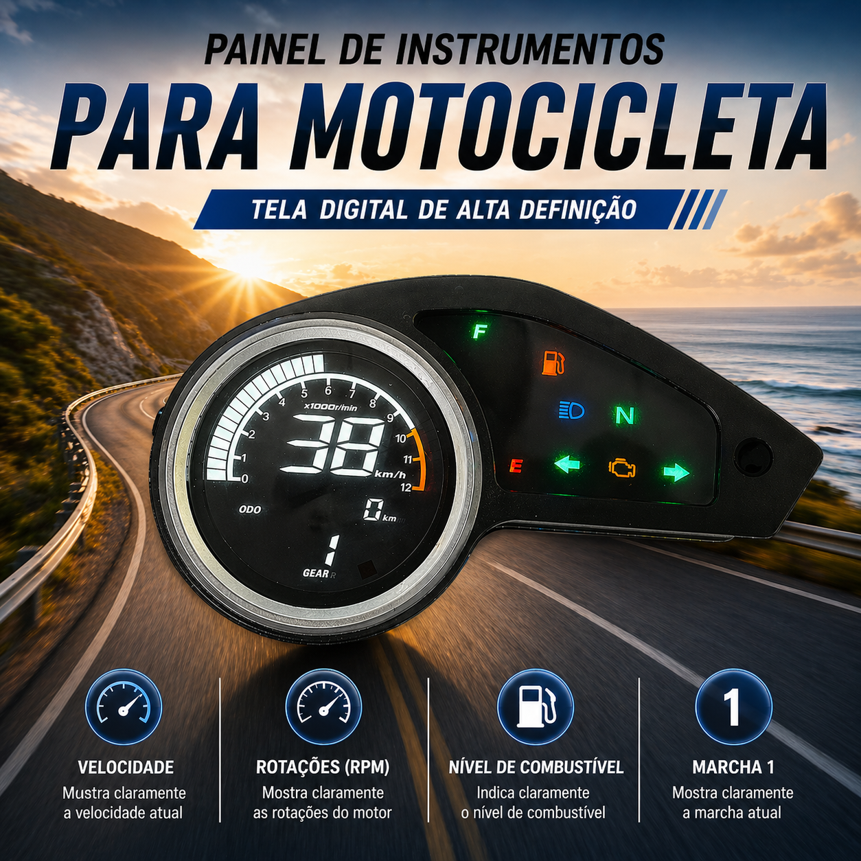 universal digital tablero para moto velocimetro tacometro for（Honda nxr 150,italika DM250X,Victory MRX 125, Vento Crossmax200 Bros，honda XR 150，Italika DM200、Digital XL,XR,MRX Y、Zanella ZR 200）