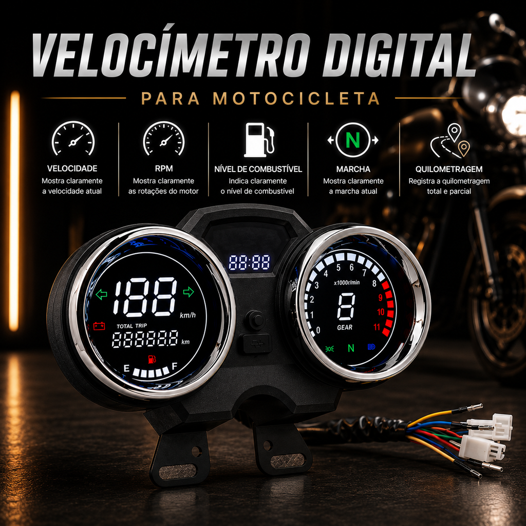 Painel digital universal para moto velocímetro tacômetro para (RC200 GN125F Suzuki GN125 GN150 GN 125 EN125 GSX125 QS125 Yes125)