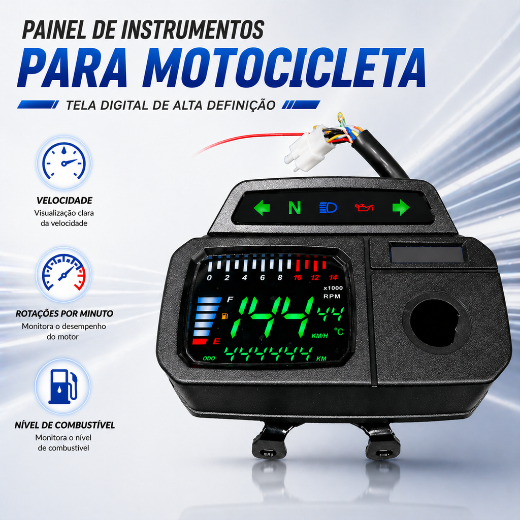 Painel digital de moto velocímetro hodômetro para (Jincheng AX100, Lifan AX100, Suzuki AX100, TVS Max 100)