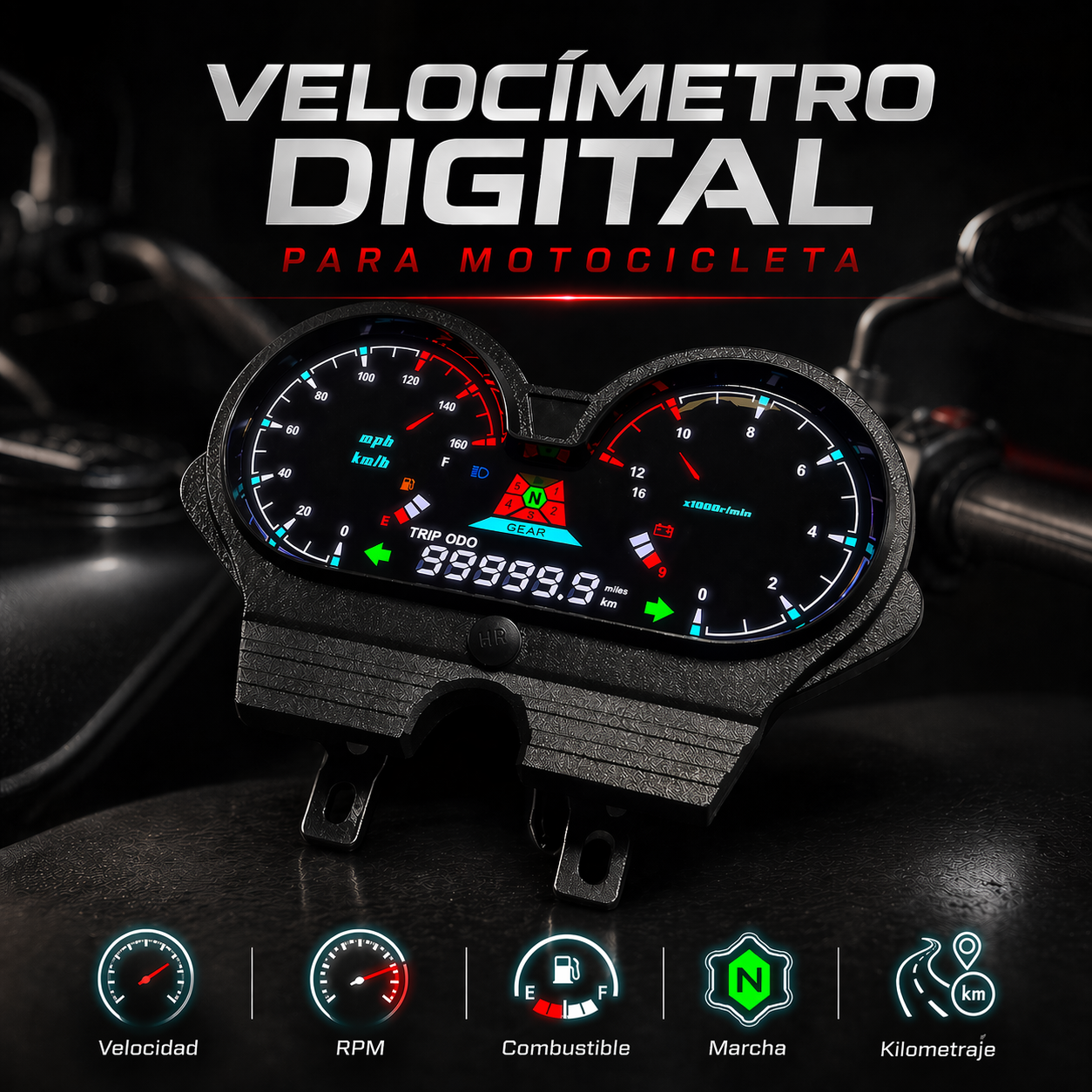 Digital Motorcycle Dashboard Speedometer Tachometer 【Honda CG 125 Deluxe, CG 125 DLX, Italika Forza 150, FT150 GTS, Mototaxi 150, Land Roys, RICO LR 150-28, Zongshen ZS-150, Chambera 150, RX150】