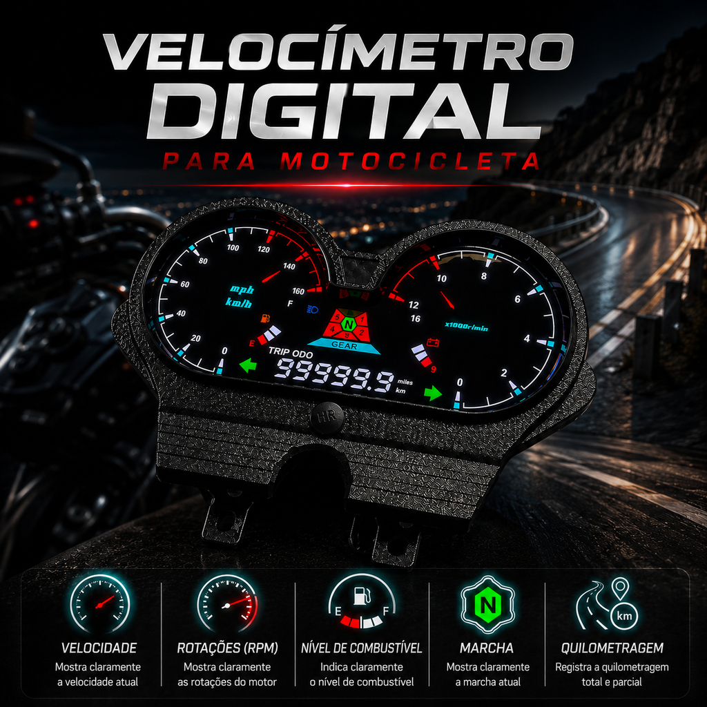 Digital Motorcycle Dashboard Speedometer Tachometer 【Honda CG 125 Deluxe, CG 125 DLX, Italika Forza 150, FT150 GTS, Mototaxi 150, Land Roys, RICO LR 150-28, Zongshen ZS-150, Chambera 150, RX150】