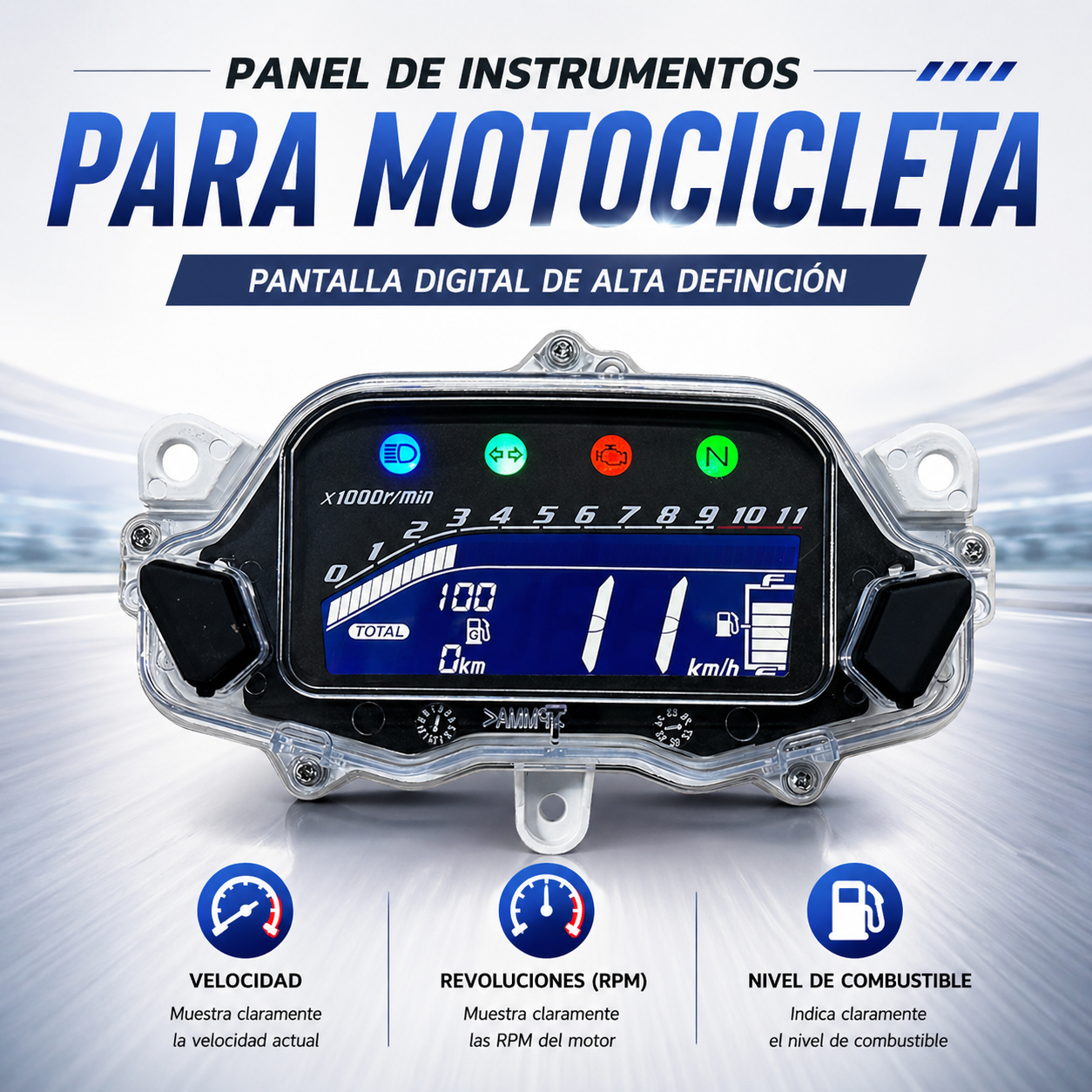 Digital dashboard for motorcycle speedometer tachometer (Honda CG Titan 160 Fan 2015-2024)