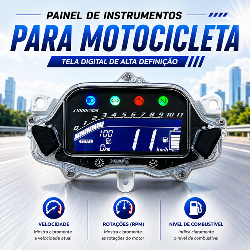 Digital dashboard for motorcycle speedometer tachometer (Honda CG Titan 160 Fan 2015-2024)