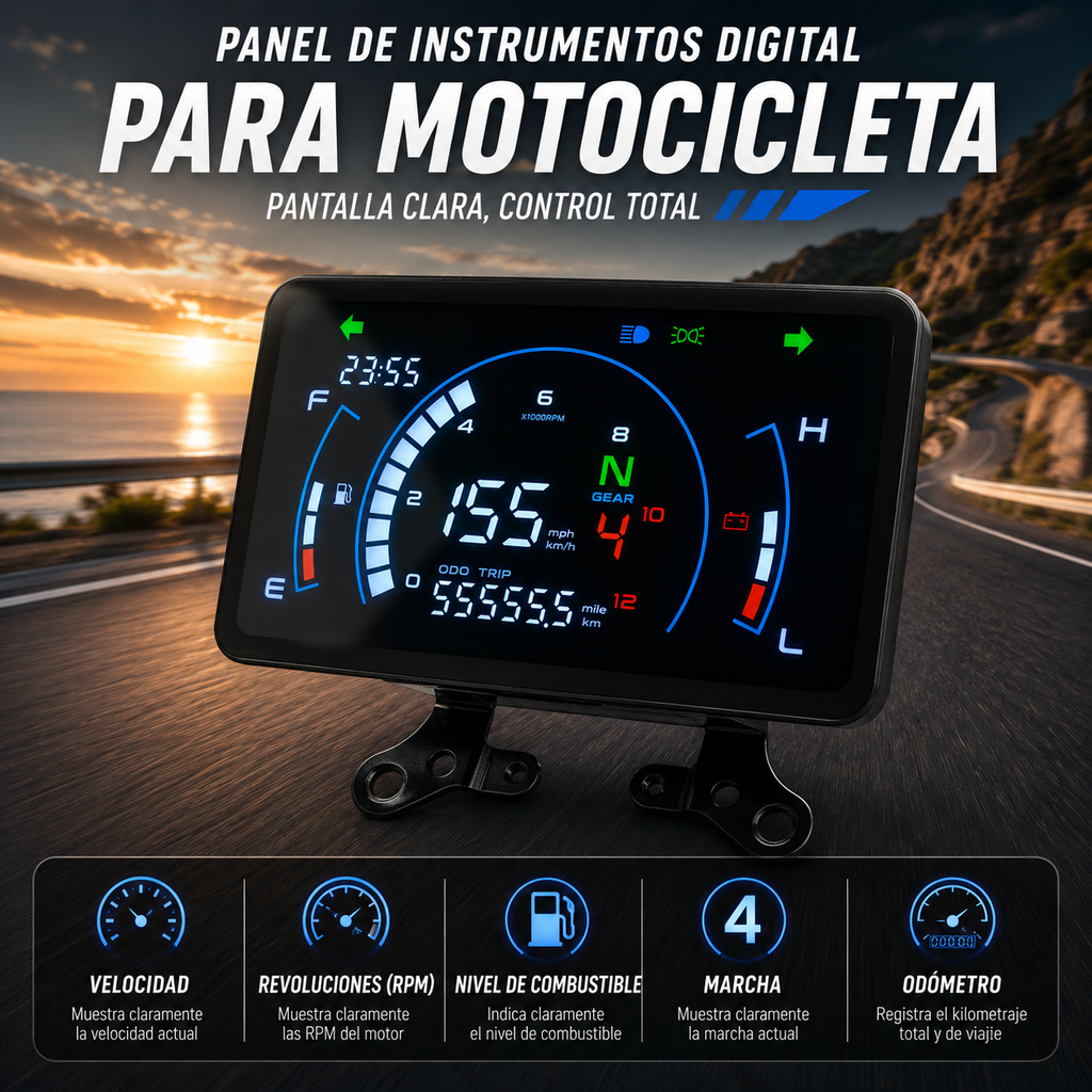 digital tablero para moto velocimetro tacometro for（Honda TORNADO XR250、Vento Ryder 3.0 Xpress Workman 150）