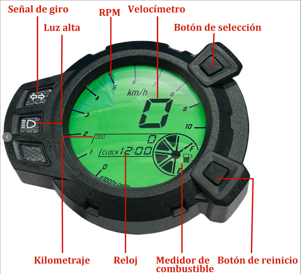 universal digital tablero para moto velocimetro tacometro for（Yamaha Zuma125、BWS125、YW125，Kymco Agility 125、XBWS 125，Cross 2.0 125 ccm rot，DUCONDA DUX 150，speedo/Digitalmeter KTC xride (TTX) di fino fi 115）