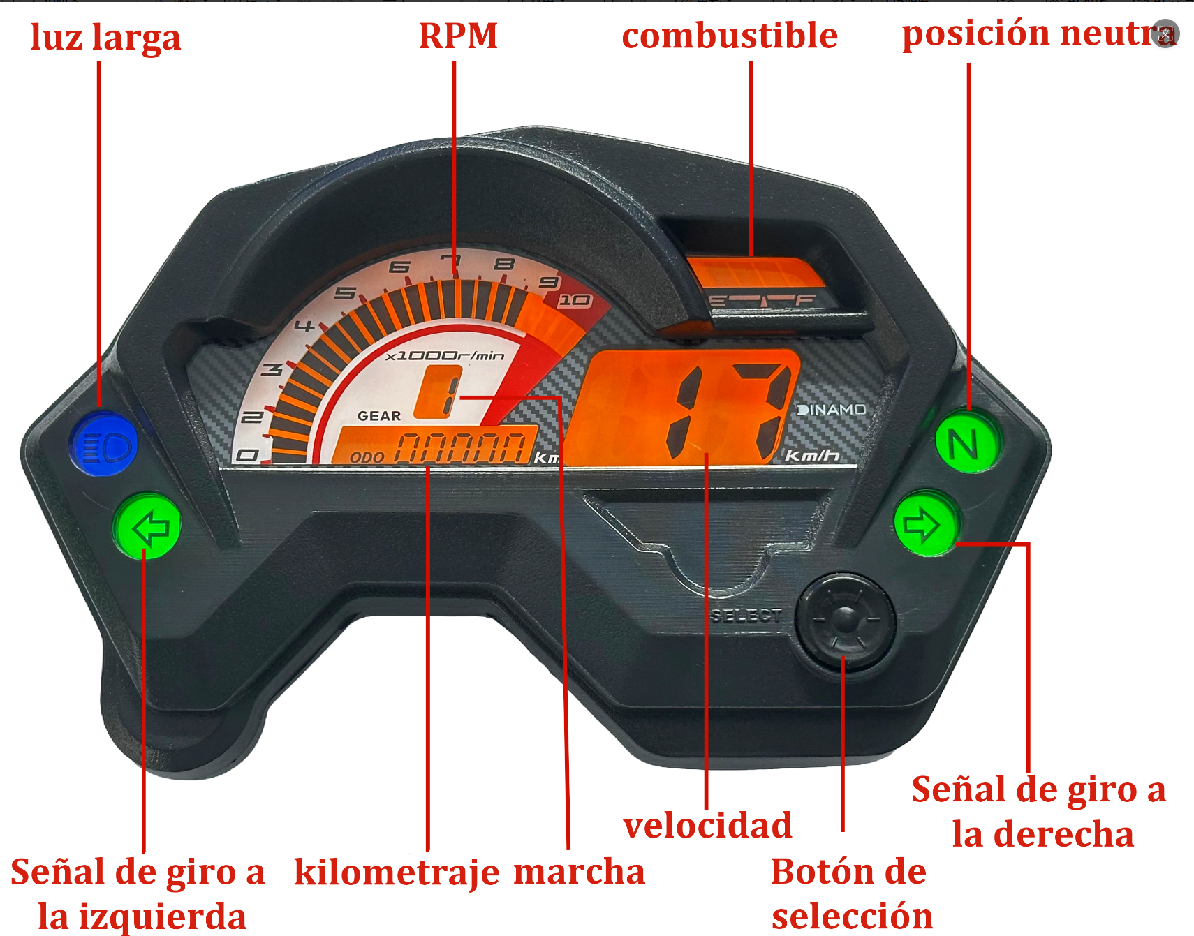 digital dashboard for motorcycle speedometer tachometer（Yamaha FZ16、FZV1、200cc Tryker Trike Scooter Gas Moped、Romet rxc 125、yamaha fazer 150）