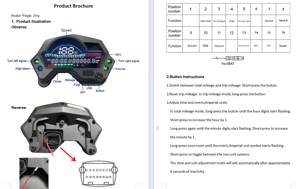 Digital dashboard for motorcycle speedometer tachometer for (Yamaha FZ16, FZV1, Romet RXC 125, Yamaha Fazer 150)