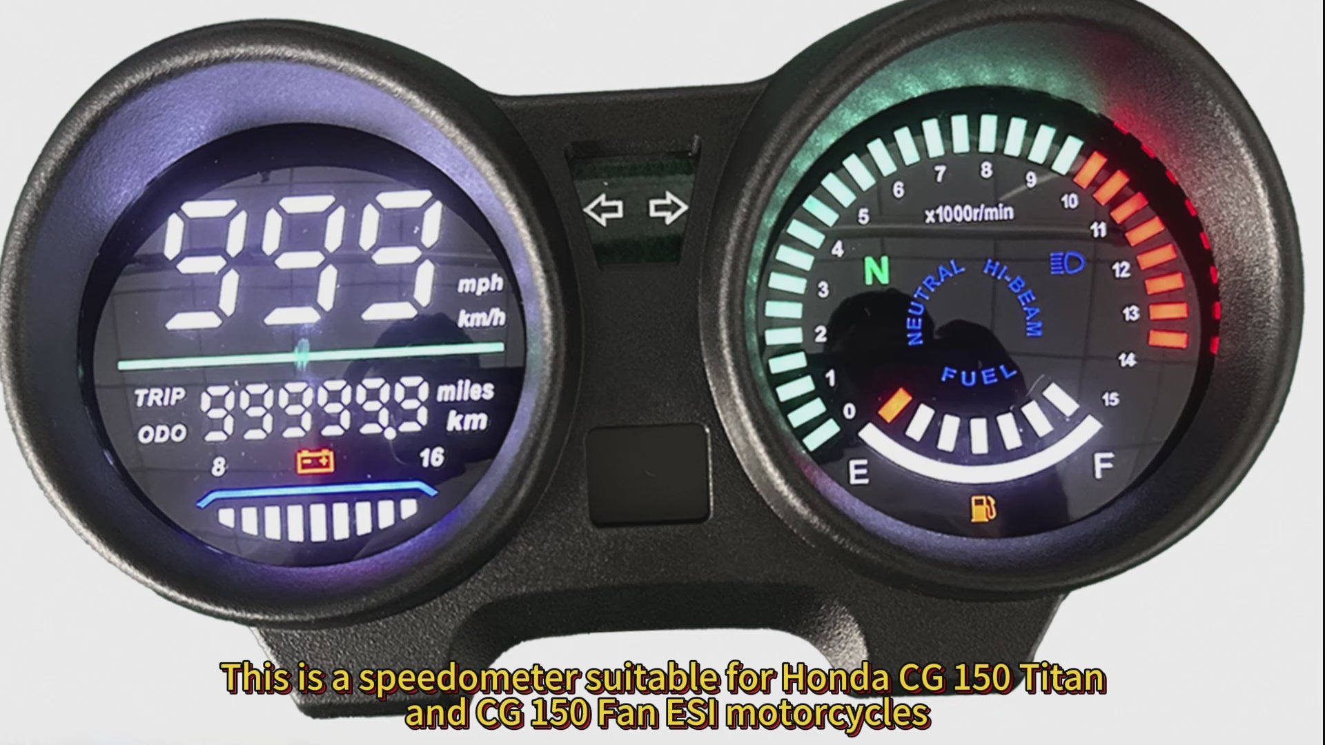 Painel digital de velocímetro e tacômetro para moto (Honda CG 150 Titan CG 150 Fan ESI)