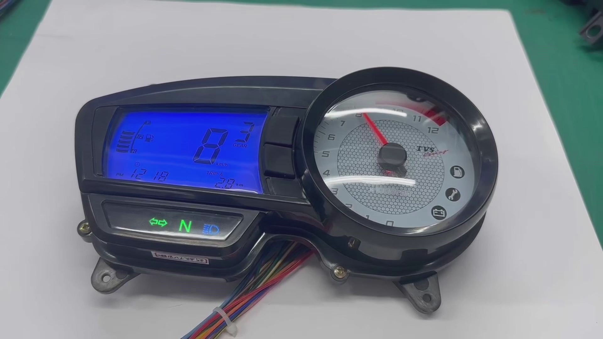digital dashboard for motorcycle speedometer tachometer (TVS Apache RTR 160, TVS Apache RTR 180)